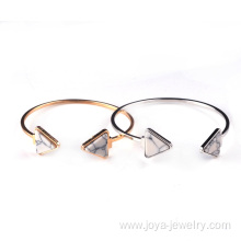 Copper Bangles Gold Plated Triangle Howlite Gemstone